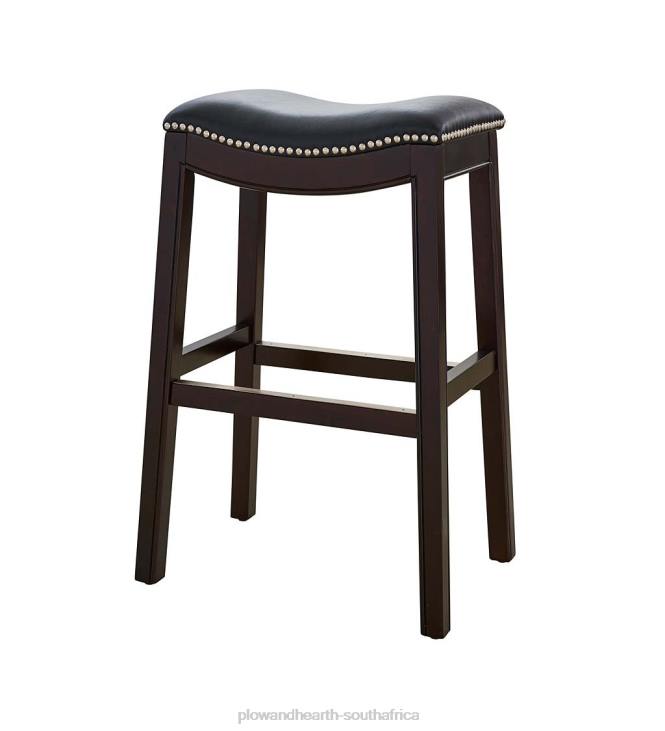 Furniture Plow & Hearth Lena Tall Saddle Seat Barstool - Black NFLB2043