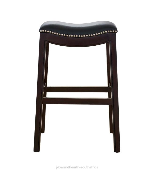 Furniture Plow & Hearth Lena Tall Saddle Seat Barstool - Black NFLB2043