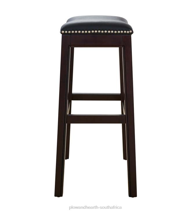 Furniture Plow & Hearth Lena Tall Saddle Seat Barstool - Black NFLB2043