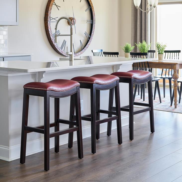 Furniture Plow & Hearth Lena Tall Saddle Seat Barstool - Black NFLB2043