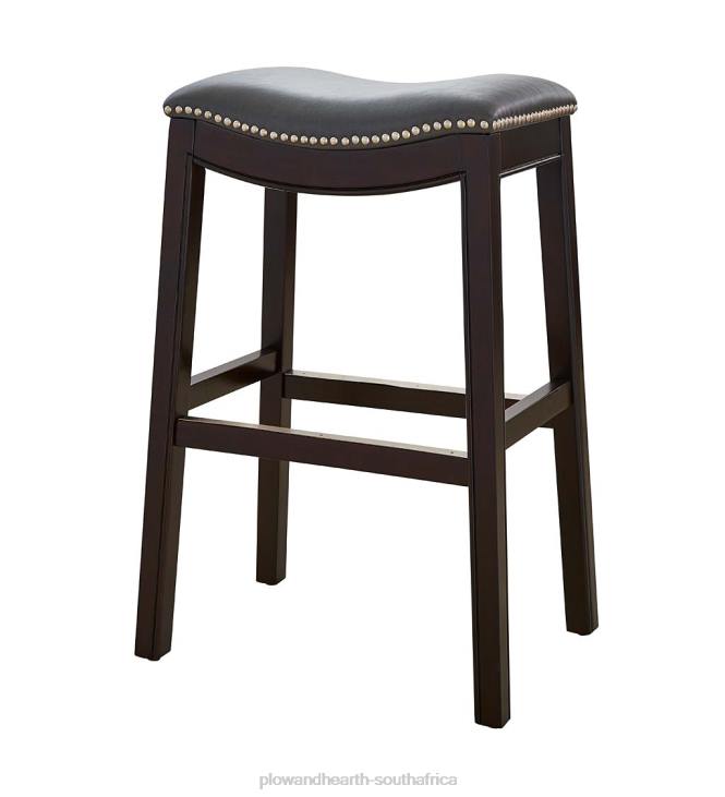 Furniture Plow & Hearth Lena Tall Saddle Seat Barstool - Black NFLB2043