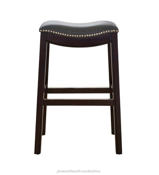 Furniture Plow & Hearth Lena Tall Saddle Seat Barstool - Black NFLB2043