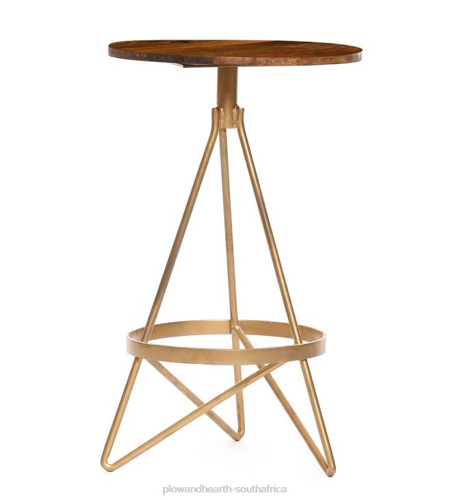 Furniture Plow & Hearth Valentina Swivel Stool - Elm/Gold NFLB2054