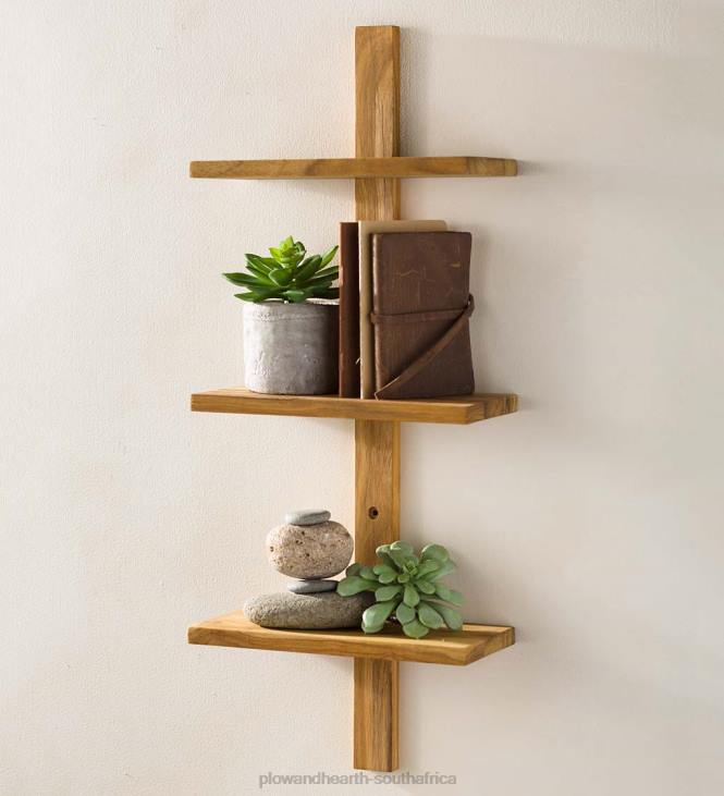 Furniture Plow & Hearth Mini Teak Wall Shelf NFLB2314