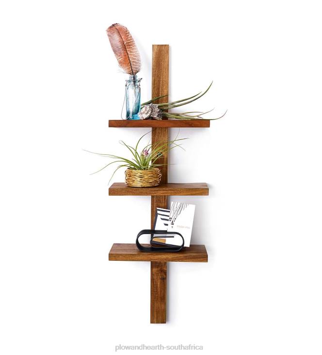 Furniture Plow & Hearth Mini Teak Wall Shelf NFLB2314
