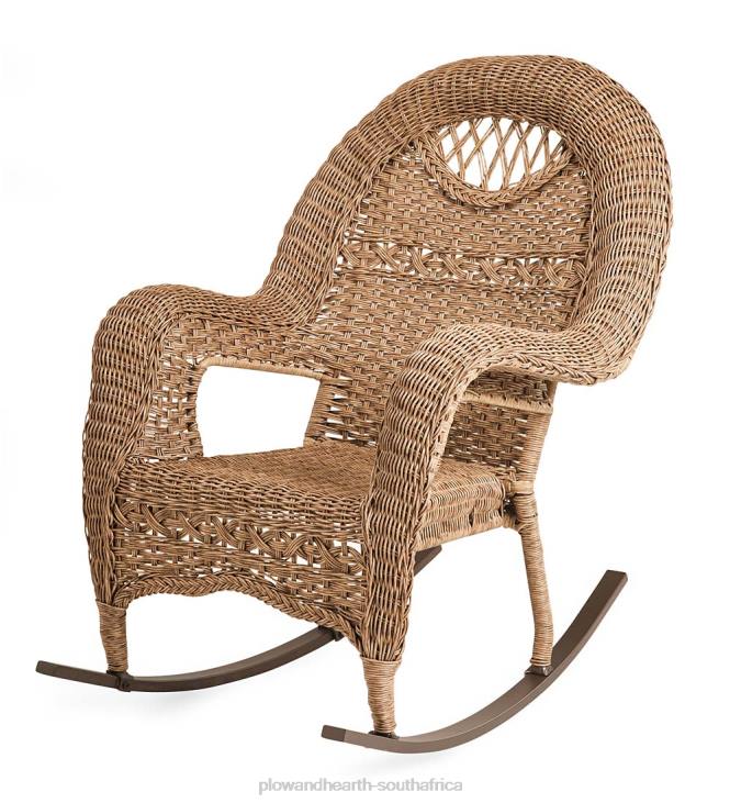 Furniture Plow & Hearth Prospect Hill Wicker Rocking Chair - Driftwood NFLB3262