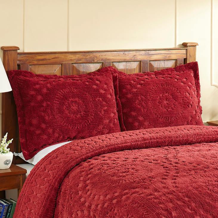 Houseware Plow & Hearth Corinne Tufted Cotton Chenille Sham - Ivory - King NFLB2654