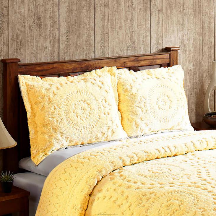 Houseware Plow & Hearth Corinne Tufted Cotton Chenille Sham - Ivory - King NFLB2654