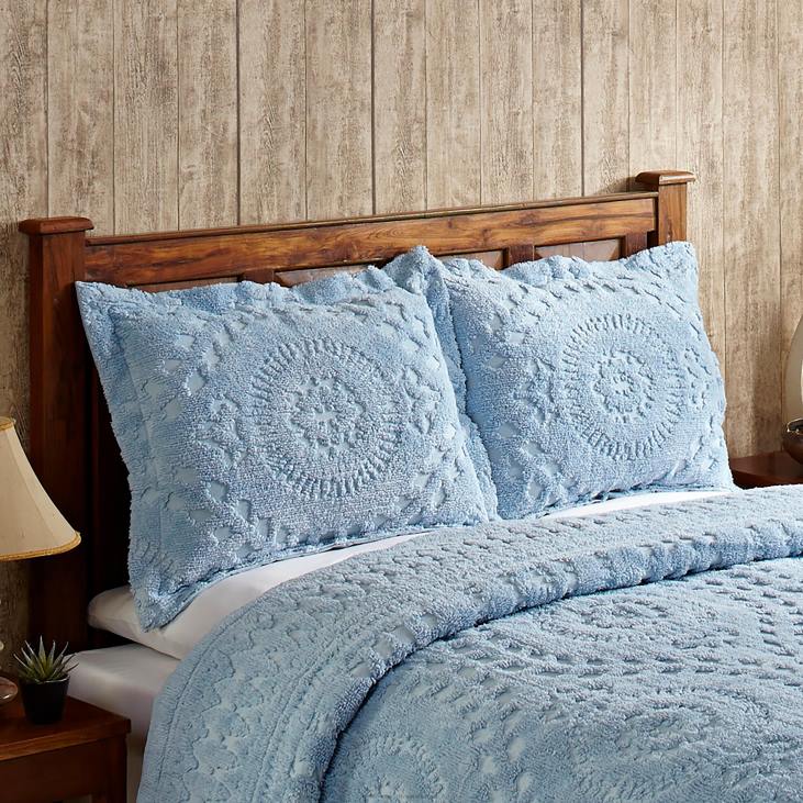 Houseware Plow & Hearth Corinne Tufted Cotton Chenille Sham - Ivory - King NFLB2654