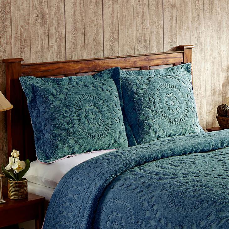 Houseware Plow & Hearth Corinne Tufted Cotton Chenille Sham - Ivory - King NFLB2654