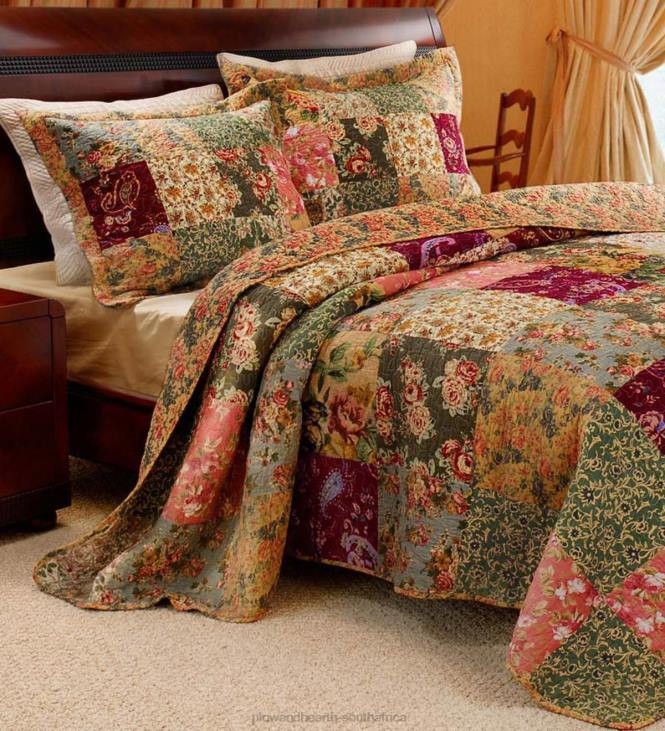 Houseware Plow & Hearth Cotton Paisley Patchwork Block Reversible Bedspread And Shams NFLB2657