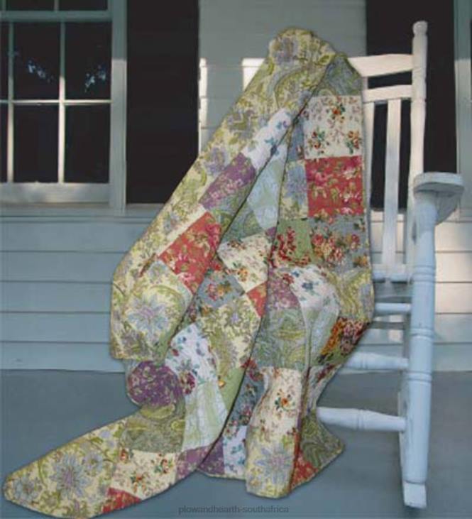 Houseware Plow & Hearth Cotton Wildflower Patchwork Block Quilt Bonus Set NFLB2660