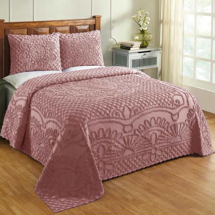Houseware Plow & Hearth Jeanine Tufted Cotton Chenille Bedspread with Shams Set - Blue - Full NFLB2651