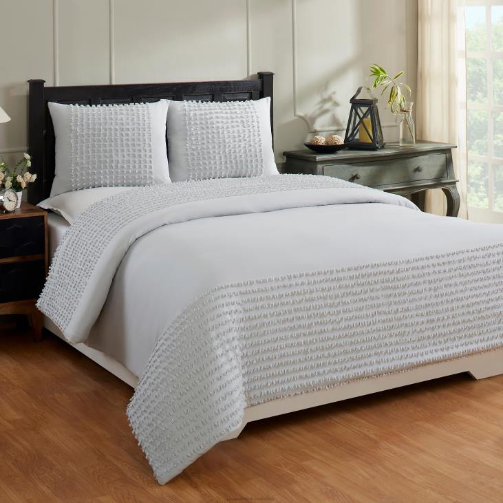 Houseware Plow & Hearth Samantha Cotton Comforter with Shams Set - Gray - King NFLB2662