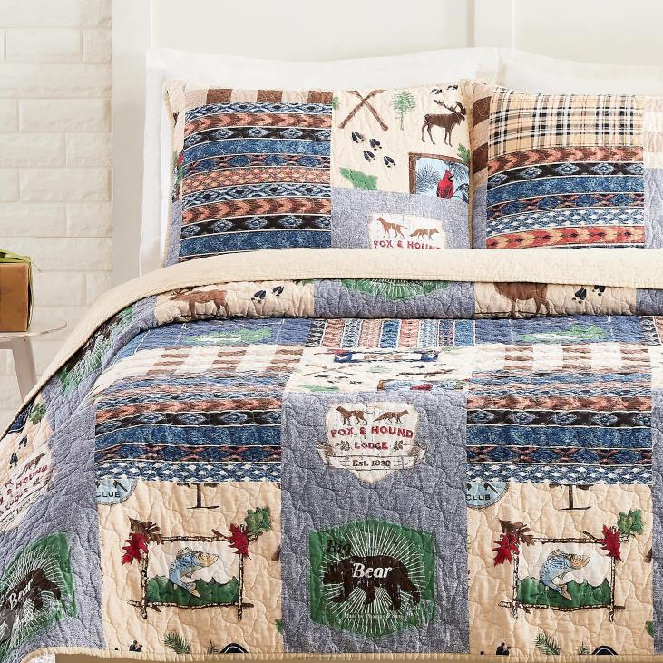 Houseware Plow & Hearth Wilderness Cotton Quilt 3-Piece Set - Full/Queen NFLB2658
