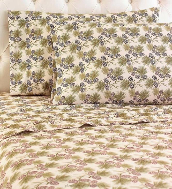 Houseware Plow & Hearth Pinecones Micro Flannel Sheet Set NFLB2679