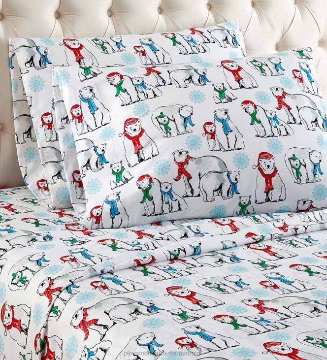 Houseware Plow & Hearth Polar Bears Micro Flannel Sheet Set NFLB2685