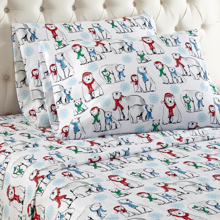 Houseware Plow & Hearth Printed Micro Flannel Sheet Set - Bark Plaid - Full NFLB2686