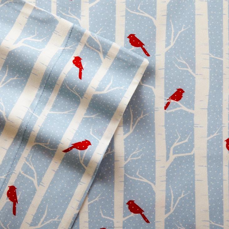Houseware Plow & Hearth Printed Micro Flannel Sheet Set - Bark Plaid - Full NFLB2686