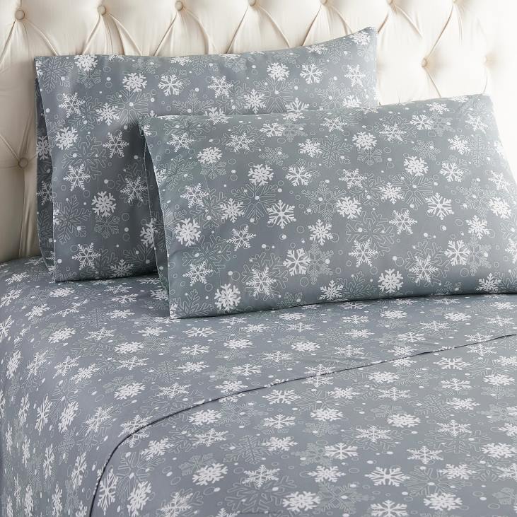 Houseware Plow & Hearth Printed Micro Flannel Sheet Set - Bark Plaid - Full NFLB2686