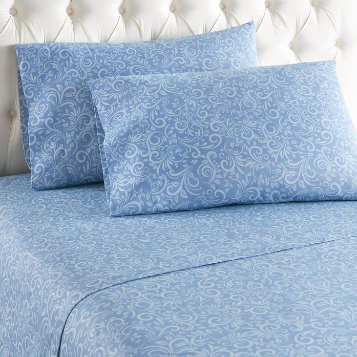 Houseware Plow & Hearth Printed Micro Flannel Sheet Set - Bark Plaid - Full NFLB2686