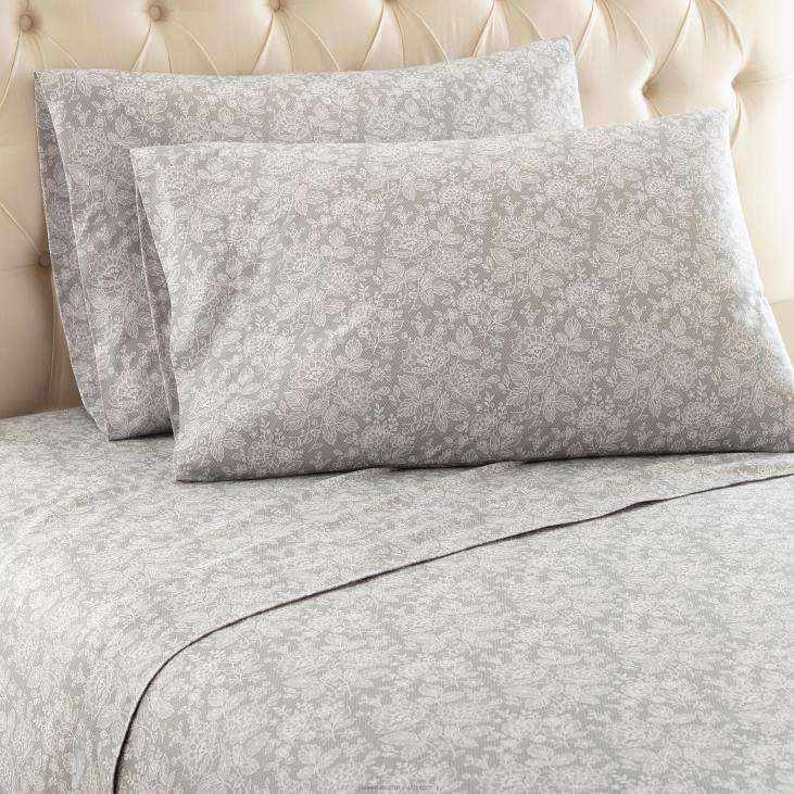 Houseware Plow & Hearth Printed Micro Flannel Sheet Set - Bark Plaid - Full NFLB2686
