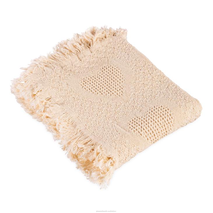 Houseware Plow & Hearth Basket Weave Cotton Heart Throw - White NFLB2691