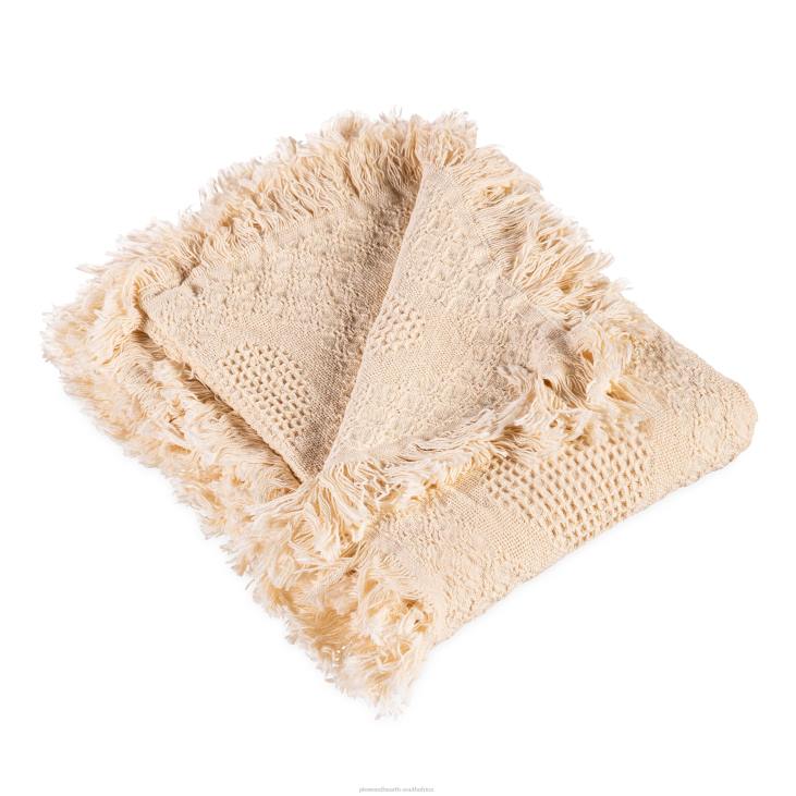 Houseware Plow & Hearth Basket Weave Cotton Heart Throw - White NFLB2691
