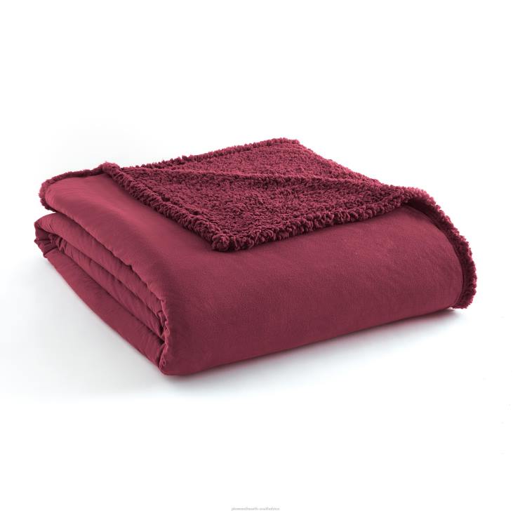 Houseware Plow & Hearth Reversible Solid Micro Flannel Sherpa Blanket - Blue - Twin NFLB2690