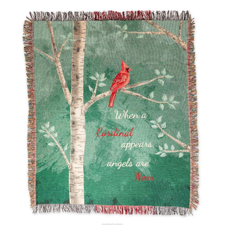 Houseware Plow & Hearth USA-Made Cardinal Message Cotton Tapestry Throw NFLB783