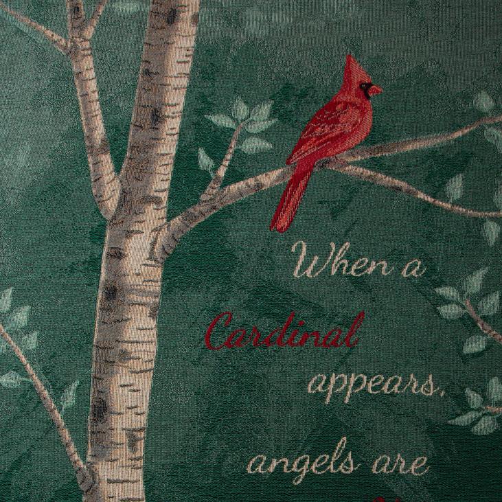 Houseware Plow & Hearth USA-Made Cardinal Message Cotton Tapestry Throw NFLB783