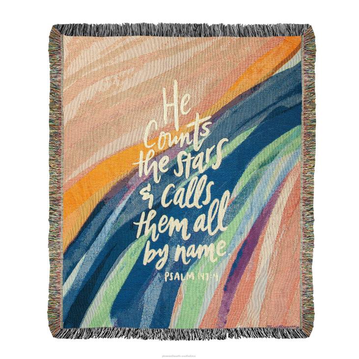 Houseware Plow & Hearth USA-Made He Counts The Stars Cotton Tapestry Throw NFLB2699