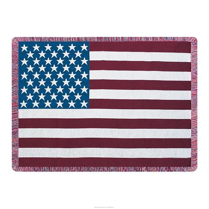 Houseware Plow & Hearth USA-Made Stars and Stripes Cotton Tapestry Throw NFLB806