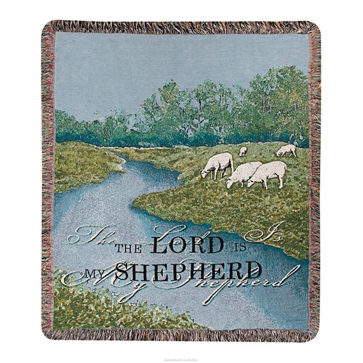 Houseware Plow & Hearth USA-Made The Lord is My Shepherd Cotton Tapestry Throw NFLB2698