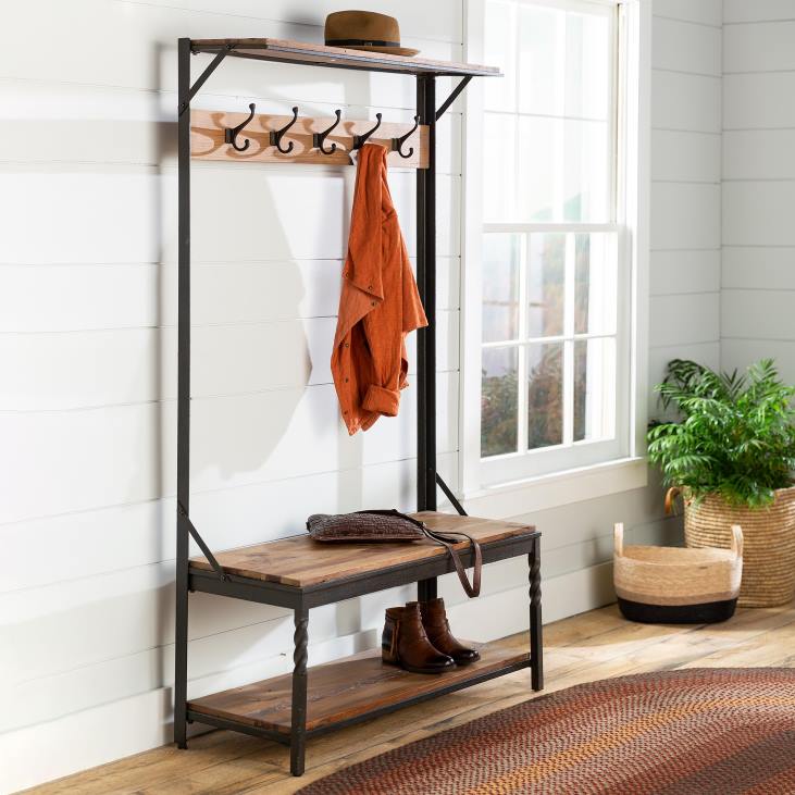 Houseware Plow & Hearth Deep Creek Coat Rack - Walnut NFLB2060
