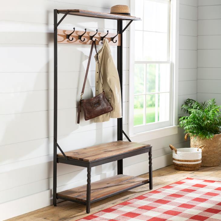 Houseware Plow & Hearth Deep Creek Coat Rack - Walnut NFLB2060