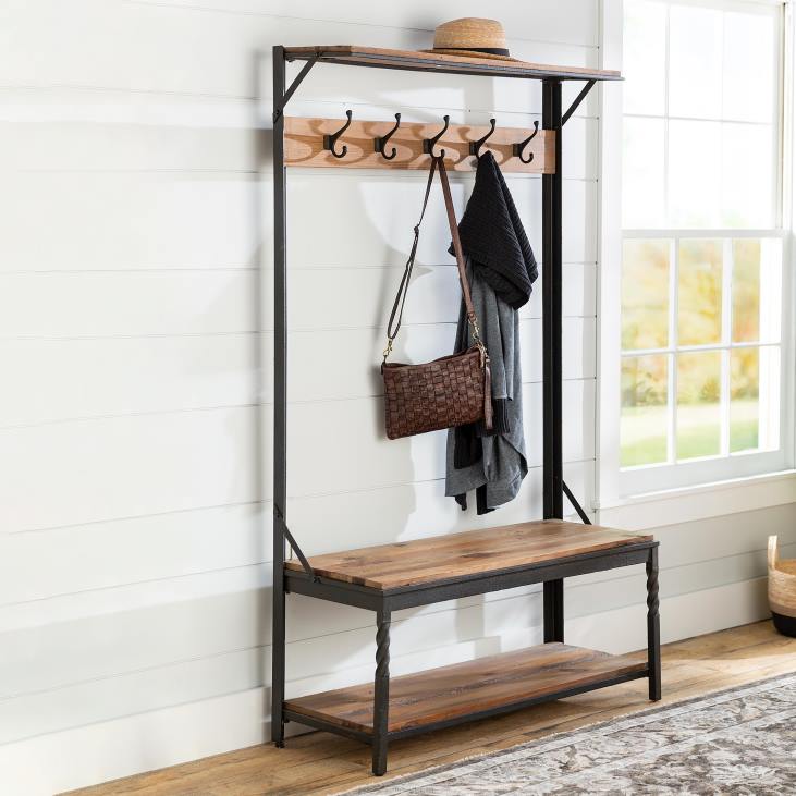 Houseware Plow & Hearth Deep Creek Coat Rack - Walnut NFLB2060