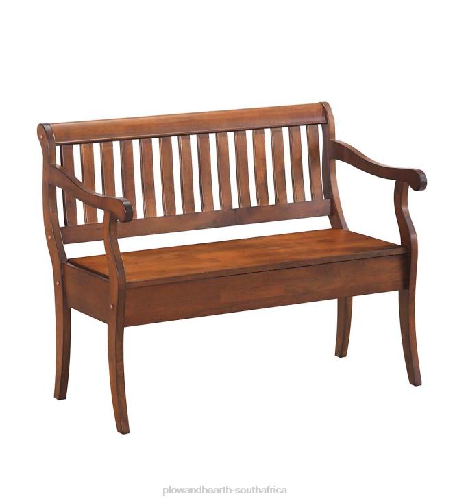 Houseware Plow & Hearth Handcrafted Slat-Back Storage Bench - Elm NFLB2061