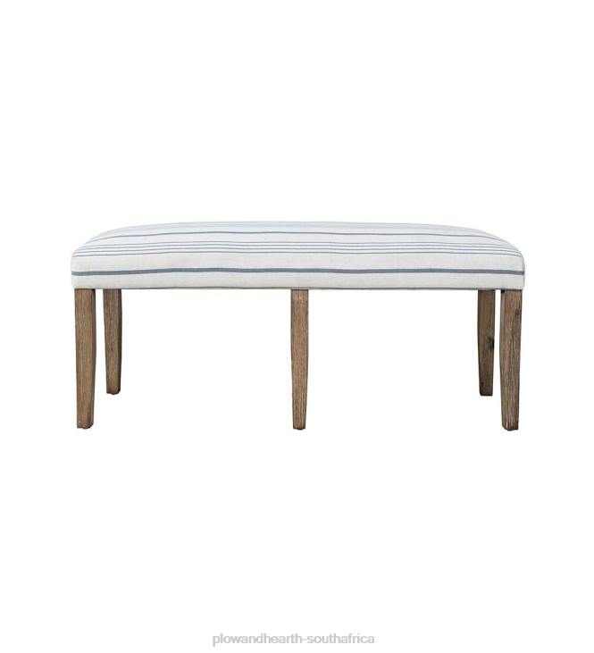 Houseware Plow & Hearth Hatteras Upholstered Backless Bench - Blue Stripe NFLB2064
