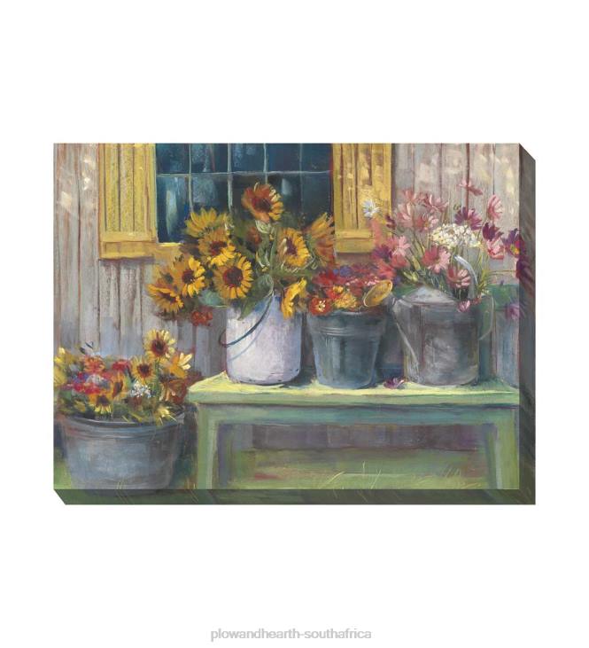 Houseware Plow & Hearth Buckets Of Bliss Indoor/Outdoor Canvas Wall Art NFLB1548