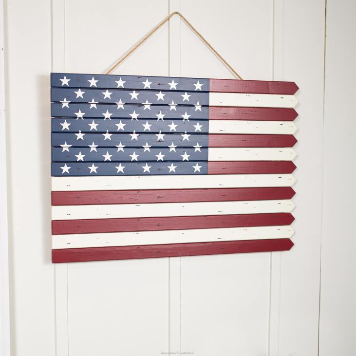 Houseware Plow & Hearth Classic American Flag Wooden Wall Art NFLB1506