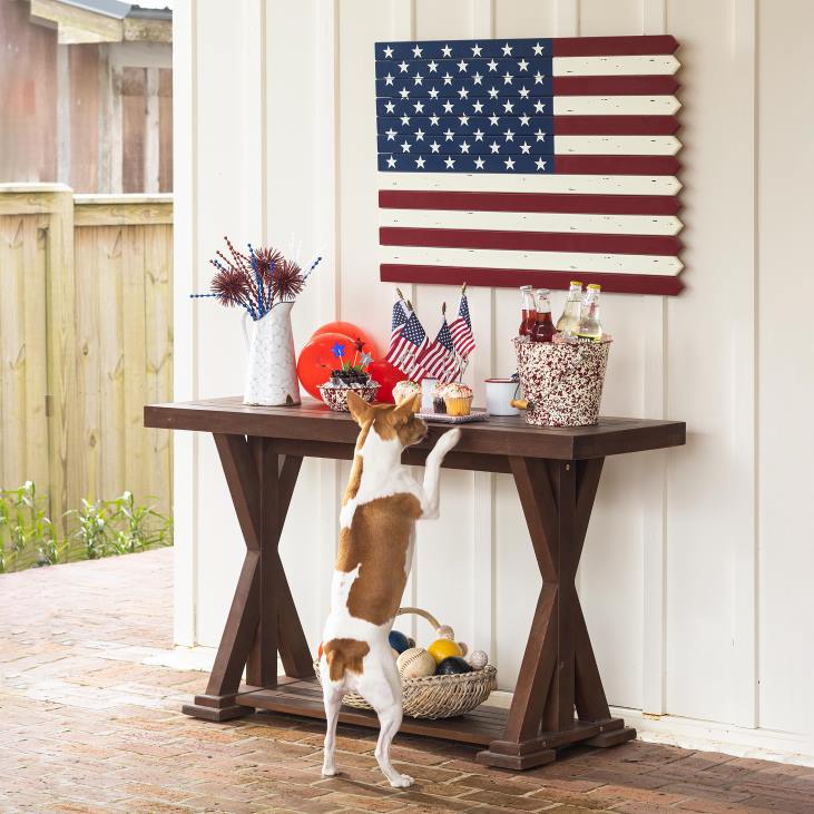 Houseware Plow & Hearth Classic American Flag Wooden Wall Art NFLB1506