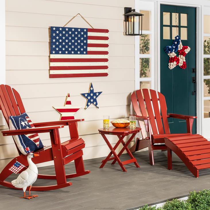 Houseware Plow & Hearth Classic American Flag Wooden Wall Art NFLB1506