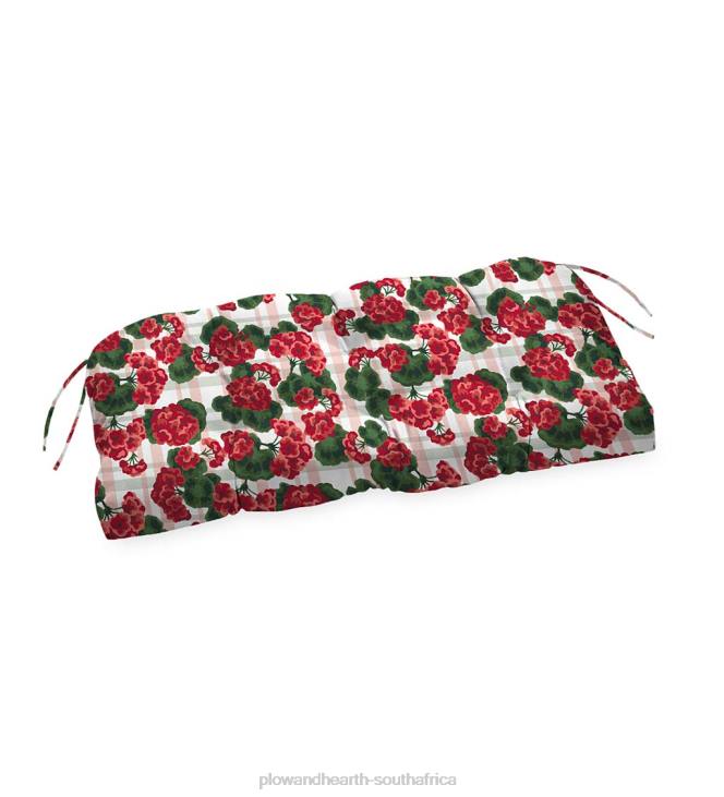 Houseware Plow & Hearth Classic Bench/Glider Cushion with Ties, 41x 20x 3- Country Geranium NFLB1498