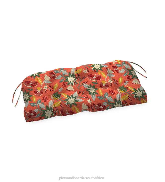 Houseware Plow & Hearth Classic Bench/Glider Cushion with Ties, 41x 20x 3- Country Geranium NFLB1498