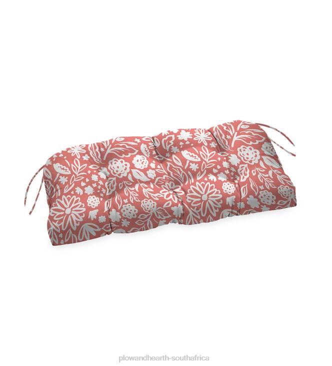 Houseware Plow & Hearth Classic Bench/Glider Cushion with Ties, 41x 20x 3- Country Geranium NFLB1498