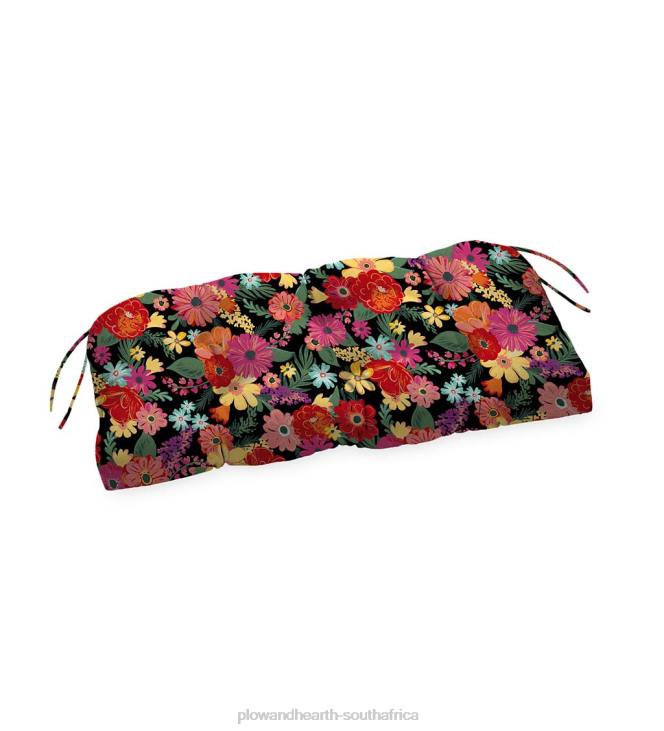 Houseware Plow & Hearth Classic Bench/Glider Cushion with Ties, 41x 20x 3- Country Geranium NFLB1498