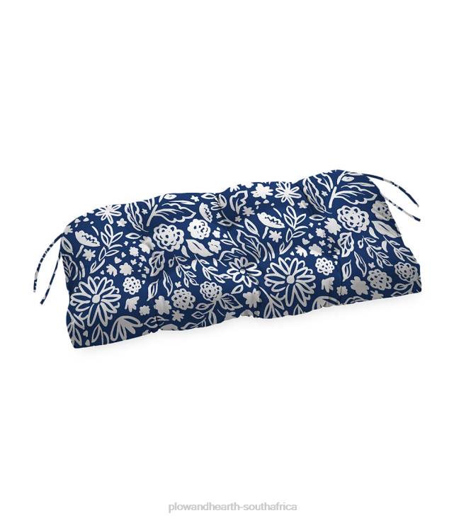 Houseware Plow & Hearth Classic Bench/Glider Cushion with Ties, 41x 20x 3- Country Geranium NFLB1498