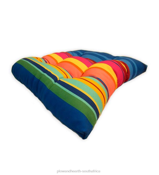 Houseware Plow & Hearth Classic Round Chair Cushion, 18dia. x 3- Palermo Stripe NFLB1520