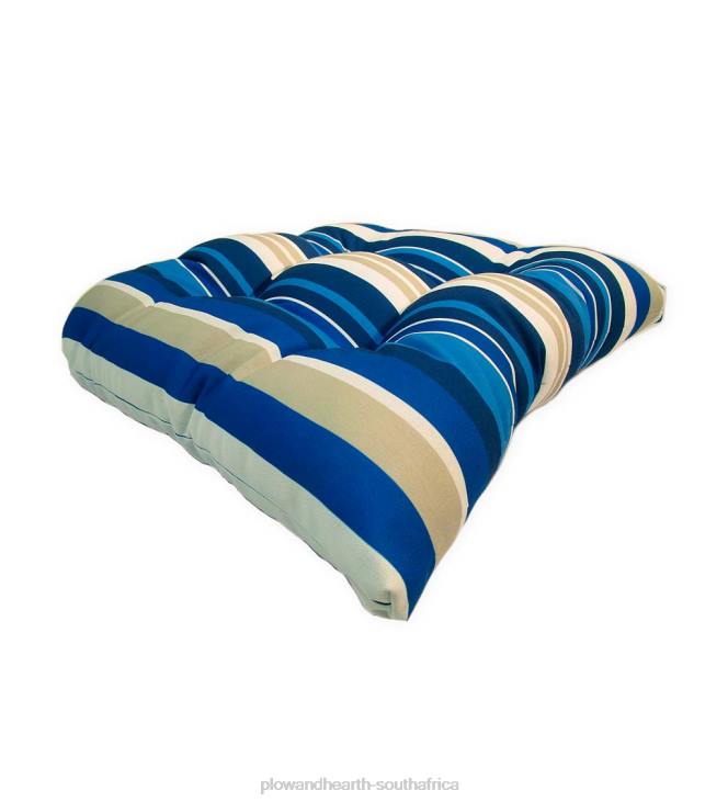 Houseware Plow & Hearth Classic Round Chair Cushion, 18dia. x 3- Palermo Stripe NFLB1520